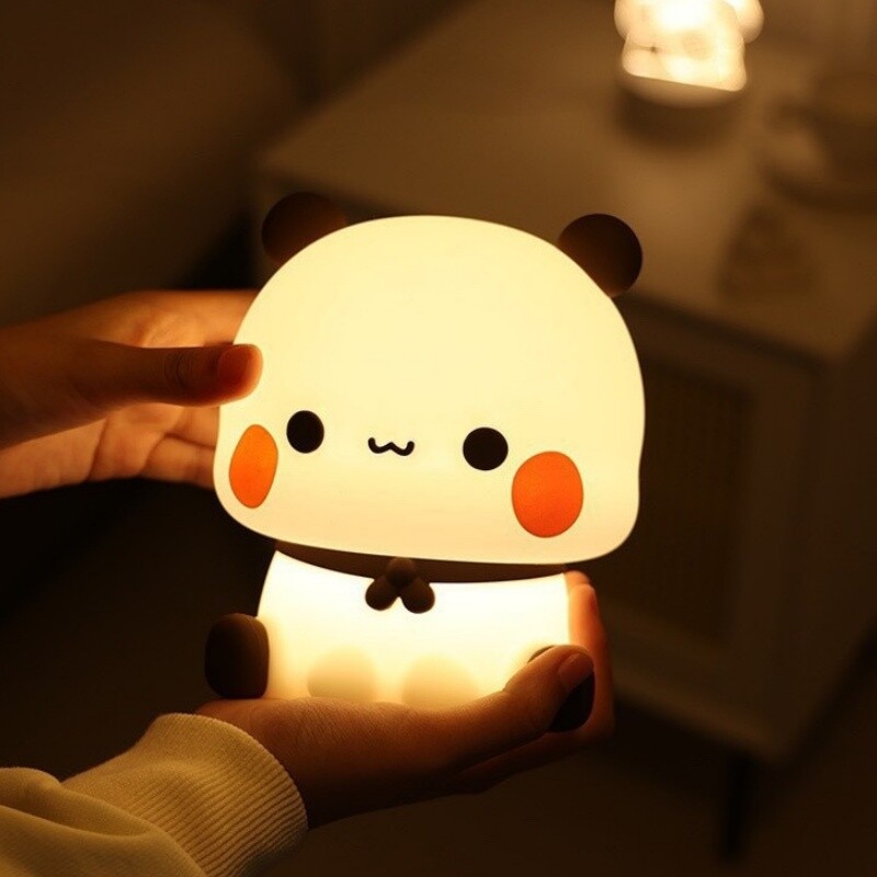 Kawaii Bear Panda Bubu ir Dudu Led naktinės šviesos lempa Mielas animacinis filmukas Naktinis gyvūnas Miegamojo Dekoratyvinės svetainės lėlės dovanos