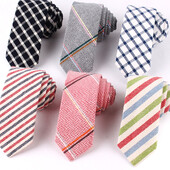 Tanka pamučna kravata za muškarce Žene Ležerna prugasta kravata za zabavu Poslovna vjenčanja Kravate za odrasle Karirane kravate za darove