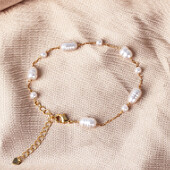 Brățări coreeane cu lanț de perle albe pentru femei, fete, elegante, din oțel inoxidabil, brățară cu farmec de mână, bijuterii, cadouri de nuntă