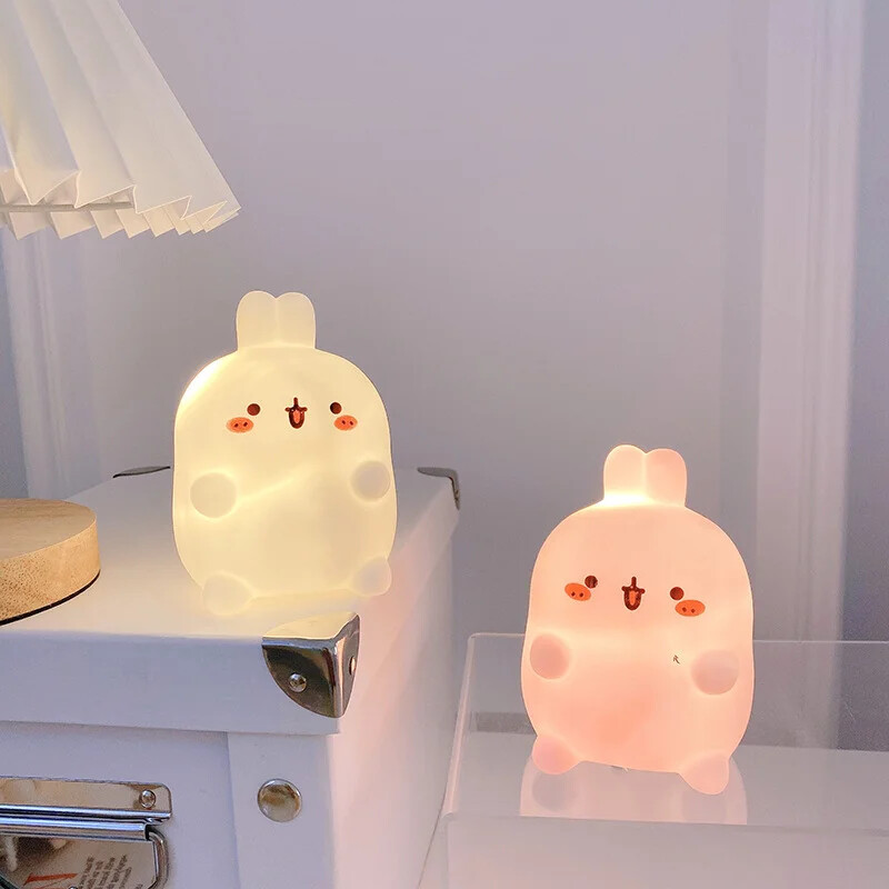 Rabbit Night Light voodipea Magamistoa LED väike lauavalgusti, ühendamata põrandaalus Loov atmosfäär Öövalgusti kaunistus