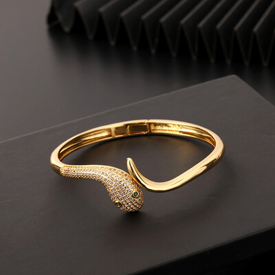 Novi trend, modna narukvica sa životinjskim leopardom, kreativna hip-hop personalizirana otvorena ženska narukvica s mikro intarzijama cirkona