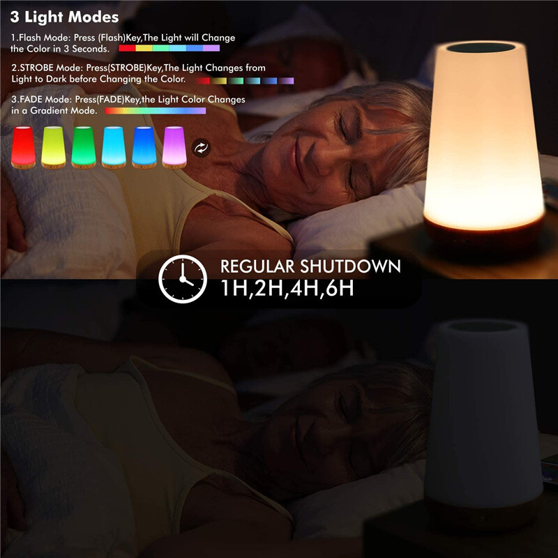 13 värvi muutev öövalgusti RGB kaugjuhtimispult puutetundlik hämardatav lamp Kaasaskantav laua öövalgustid USB laetav öölamp