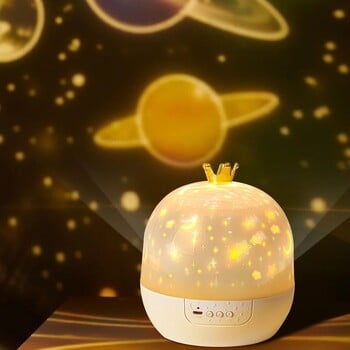 Galaxy Light Projector Crown Star Night Light και Bt Speaker Remote Control Περιστρεφόμενο Led Light Διακόσμηση κρεβατοκάμαρας