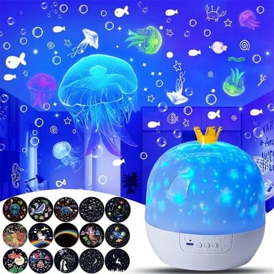 Proiector Galaxy Light Crown Star Night Light și difuzor Bt Telecomandă Rotativă LED Lumină Decorare dormitor