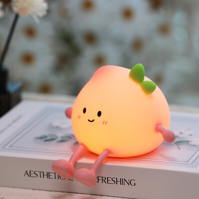 Armas silikoonist lasteaia pirni öövalgusti beebile ja väikelapsele Kawaii Fruit Sleeping NightLight öövalgusti lastetoa jaoks