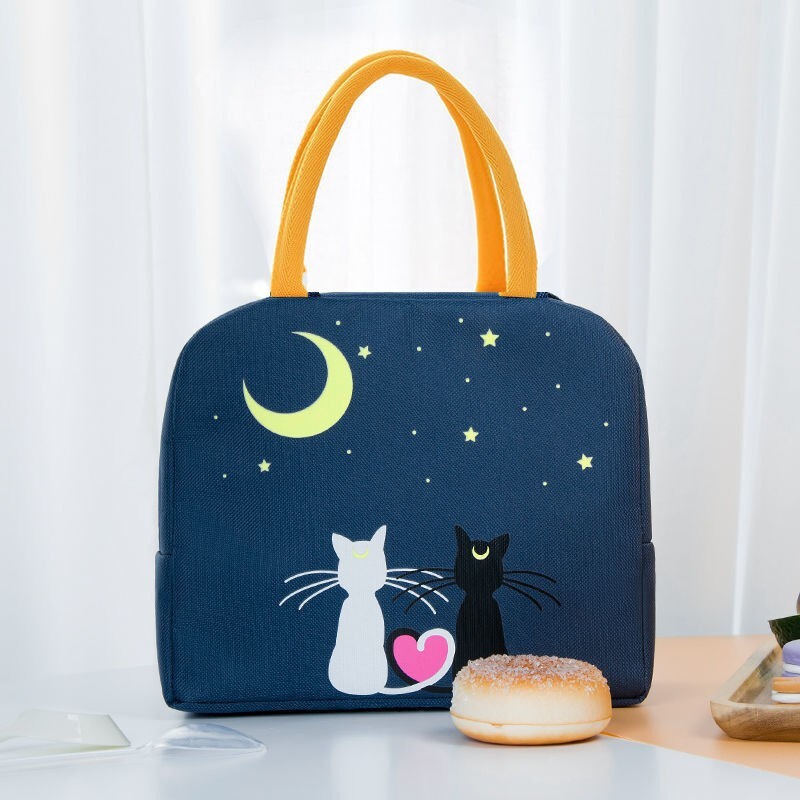 Kawaii copii desene animate portabil izolat termic picnic mâncare îngroșat prânz saci cutie tote alimente proaspete cooler saci husă pentru copii
