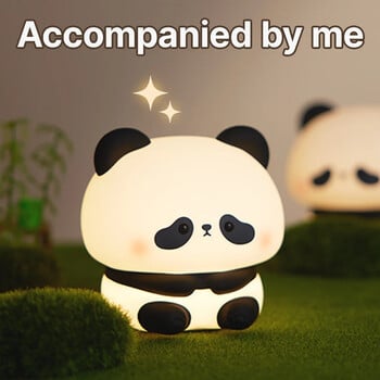 Panda LED Night Light Χαριτωμένο σιλικόνης φωτιστικό νύχτας USB επαναφορτιζόμενη αφής νυχτερινό φωτιστικό κρεβατοκάμαρας Παιδικό δώρο