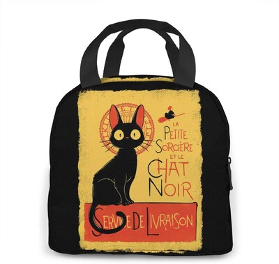Anime Cat prijenosna izolirana torba za ručak Prijenosna prijenosna izolacijska kutija za ručak za višekratnu upotrebu rashladna torba s patentnim zatvaračem i džepom za žene