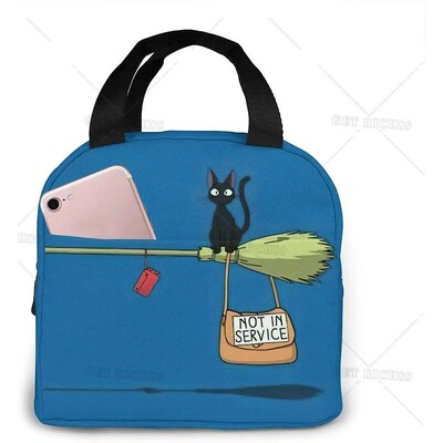 Anime Cat prijenosna izolirana torba za ručak Prijenosna prijenosna izolacijska kutija za ručak za višekratnu upotrebu rashladna torba s patentnim zatvaračem i džepom za žene