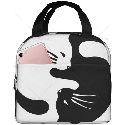 Anime Cat prijenosna izolirana torba za ručak Prijenosna prijenosna izolacijska kutija za ručak za višekratnu upotrebu rashladna torba s patentnim zatvaračem i džepom za žene