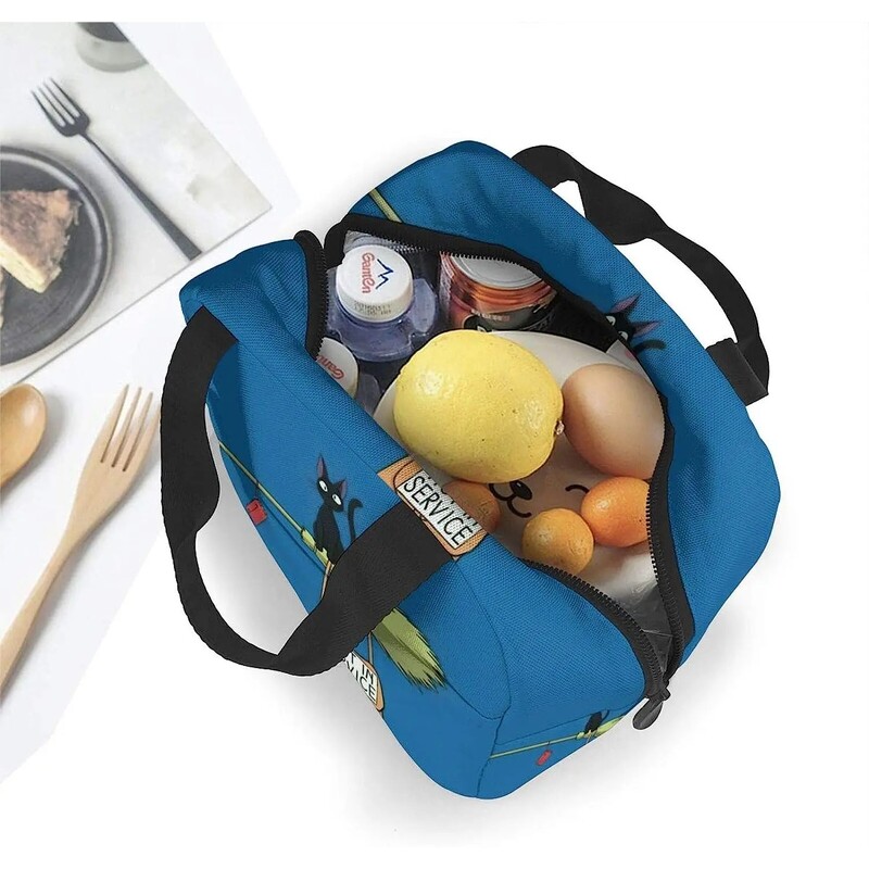 Anime Cat prijenosna izolirana torba za ručak Prijenosna prijenosna izolacijska kutija za ručak za višekratnu upotrebu rashladna torba s patentnim zatvaračem i džepom za žene