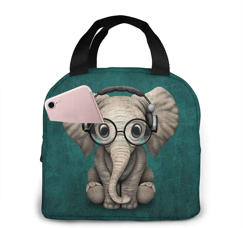 Slatka torba za ručak u obliku slona, izolirana kutija za ručak, nepropusna rashladna torba za hlađenje s prednjim džepom za muškarce, žene, uredska škola