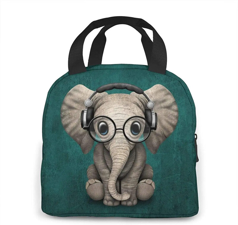 Slatka torba za ručak u obliku slona, izolirana kutija za ručak, nepropusna rashladna torba za hlađenje s prednjim džepom za muškarce, žene, uredska škola