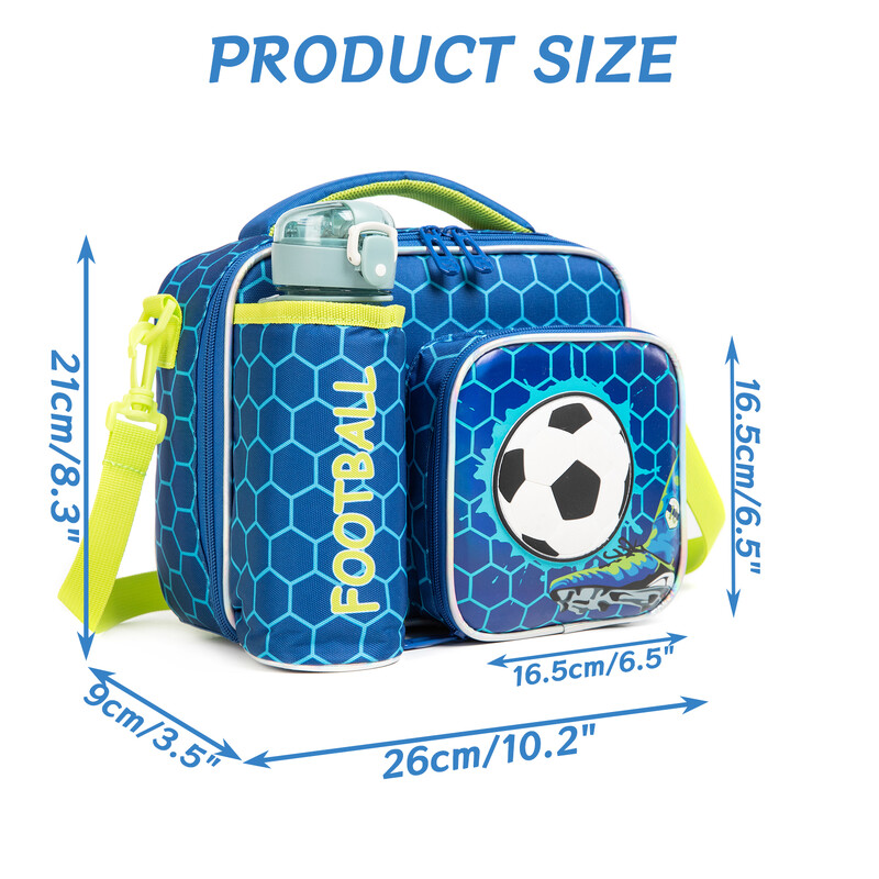 Torba za ručak za dječake Dinosauri i nogometna lopta Slatka poliesterska torba za ručak za piknik u školi Najbolji dar za dječake