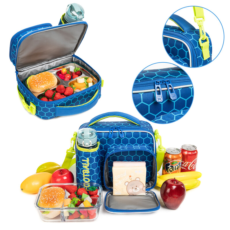 Torba za ručak za dječake Dinosauri i nogometna lopta Slatka poliesterska torba za ručak za piknik u školi Najbolji dar za dječake