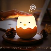 Animal Night Light Led Creative Silikono kiaušinio lukšto Vištienos Naktinė lemputė Šalia Silikoninės Pat Night lempos