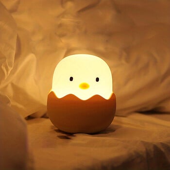 Animal Night Light Led Creative Silicone Eggshell Chicken Night Light Beside Silicone Pat Night Lamp