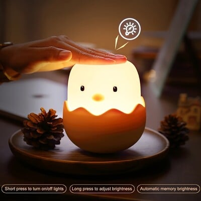 Animal Night Light Led Creative Silikoonist Munakoorest Kana Öövalgusti Silikoonist Pat Night Light kõrval