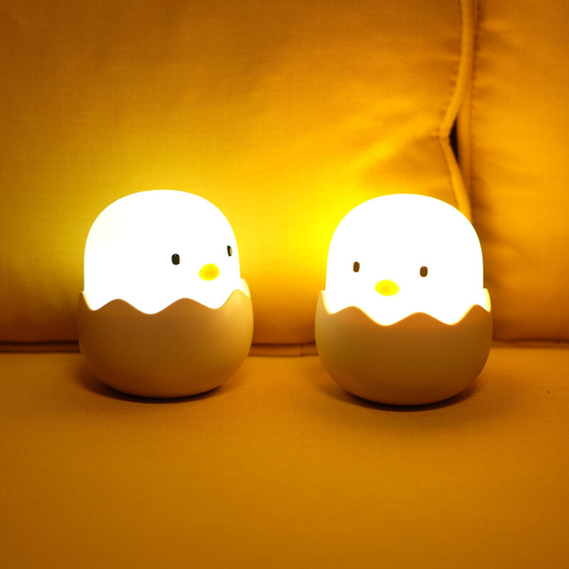 Animal Night Light Led Creative Silikono kiaušinio lukšto Vištienos Naktinė lemputė Šalia Silikoninės Pat Night lempos