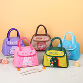 Нова ученическа чанта за обяд с карикатура за отваряне на училище Детска еднорог чанта Bento Crossbody Сладка чанта за хранене за момичета Кутия за обяд за жени