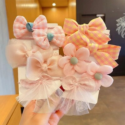 10 бр. Аксесоари за коса Момичета Scrunchies Aesthetic Lacos De Cabelo Infantil Bands Детски Bandeaux Elastiquec Ленти за глава Bandes Cute