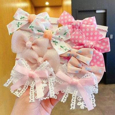 10 бр. Аксесоари за коса Момичета Scrunchies Aesthetic Lacos De Cabelo Infantil Bands Детски Bandeaux Elastiquec Ленти за глава Bandes Cute