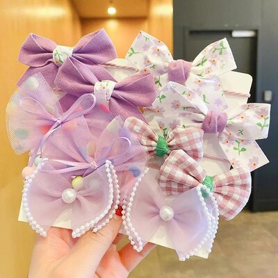 10 бр. Аксесоари за коса Момичета Scrunchies Aesthetic Lacos De Cabelo Infantil Bands Детски Bandeaux Elastiquec Ленти за глава Bandes Cute