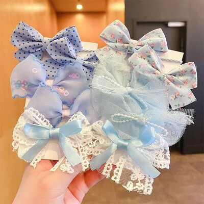 10 бр. Аксесоари за коса Момичета Scrunchies Aesthetic Lacos De Cabelo Infantil Bands Детски Bandeaux Elastiquec Ленти за глава Bandes Cute