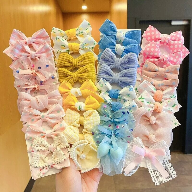 10 бр. Аксесоари за коса Момичета Scrunchies Aesthetic Lacos De Cabelo Infantil Bands Детски Bandeaux Elastiquec Ленти за глава Bandes Cute