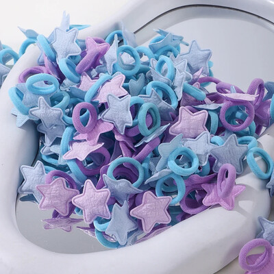 10/20 bucle pentru fete roz inimă stea copii bucla de păr fără rău pentru păr desene animate prosop frânghie coadă de cal mini banda de cauciuc accesorii pentru cap pentru copii