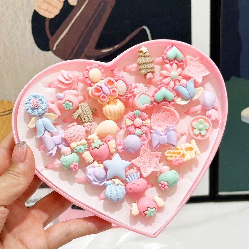 36 komada dječjeg slatkog prstenja od smole, crtanog nakita, oblika cvijeta, podesivog kompleta prstenja, kreativnih dodataka, poklona za djevojčice