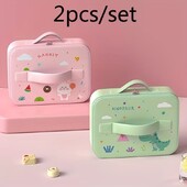 Изолирана чанта Студентска кутия за обяд Tote Bag Карикатура Заек Динозавър Водоустойчива чанта Bento Дамска чанта Подарък за рожден ден