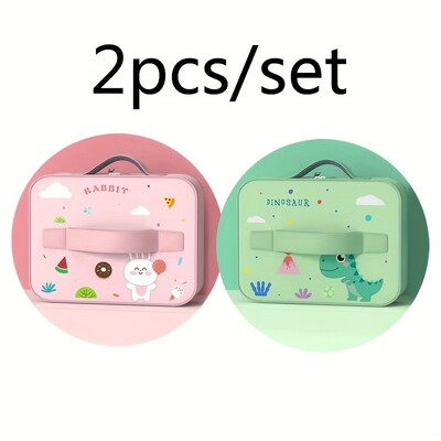 Изолирана чанта Студентска кутия за обяд Tote Bag Карикатура Заек Динозавър Водоустойчива чанта Bento Дамска чанта Подарък за рожден ден