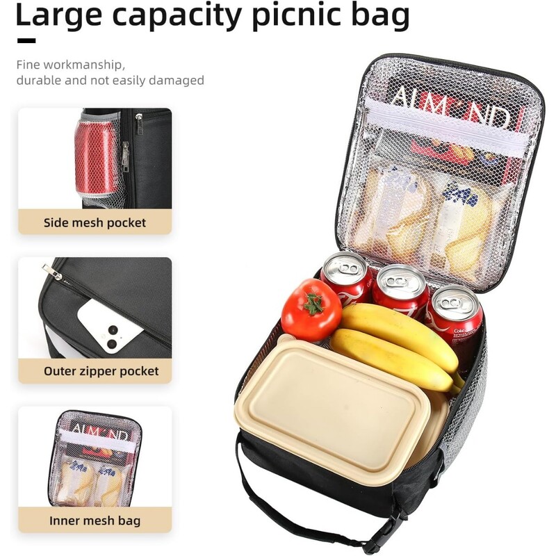 Cutie de prânz Geantă de prânz pentru bărbați și femei. Cutie de prânz de mare capacitate. Genți de prânz reutilizabile.