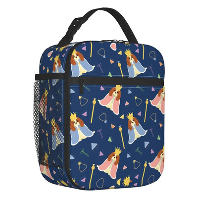 Персонализирана чанта за обяд на Кавалер Кинг Чарлз Шпаньол Дамски топлоизолирани кутии за обяд за деца, деца в училище