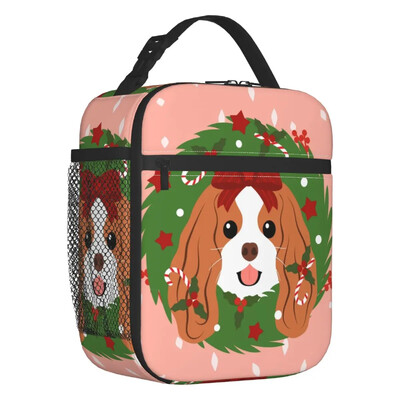 Персонализирана чанта за обяд на Кавалер Кинг Чарлз Шпаньол Дамски топлоизолирани кутии за обяд за деца, деца в училище
