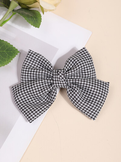 1 buc clemă de păr dulce cu fundă cu buline, cu breton, partea superioară a capului pentru fată, cu clemă mare pentru coadă de cal, cochiră prințesă