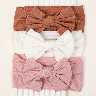 3 buc/lot bentiță tricotată pentru bebeluș cu fundă, bentite elastice din nailon moale pentru nou-născut, pentru fetiță, turban, accesorii pentru păr pentru sugari, accesorii pentru cap pentru copii