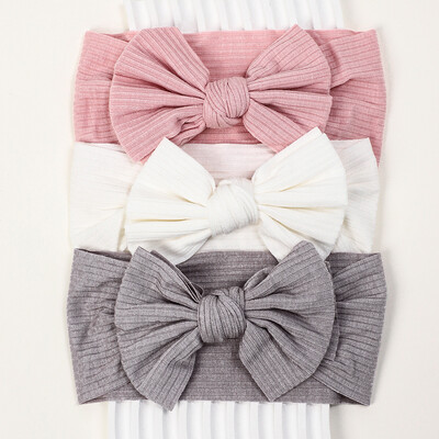 3 buc/lot bentiță tricotată pentru bebeluș cu fundă, bentite elastice din nailon moale pentru nou-născut, pentru fetiță, turban, accesorii pentru păr pentru sugari, accesorii pentru cap pentru copii