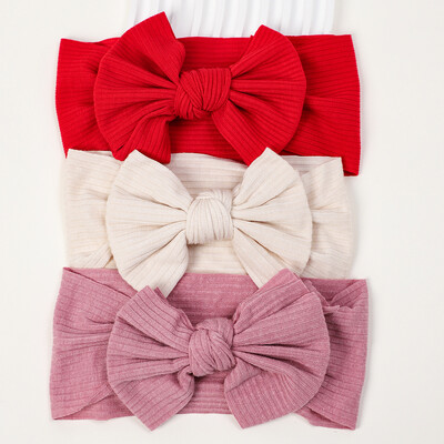 3 buc/lot bentiță tricotată pentru bebeluș cu fundă, bentite elastice din nailon moale pentru nou-născut, pentru fetiță, turban, accesorii pentru păr pentru sugari, accesorii pentru cap pentru copii