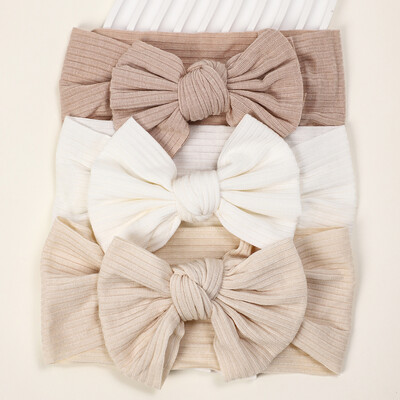 3 buc/lot bentiță tricotată pentru bebeluș cu fundă, bentite elastice din nailon moale pentru nou-născut, pentru fetiță, turban, accesorii pentru păr pentru sugari, accesorii pentru cap pentru copii