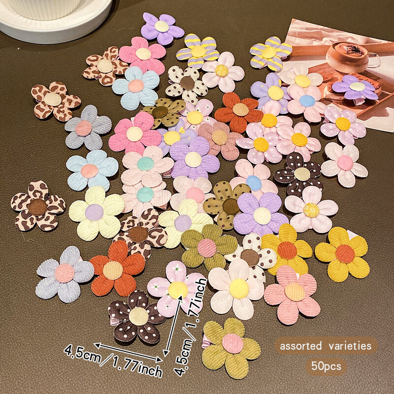50 de agrafe de păr cu flori aleatorii colorate, accesorii de păr dulci și elegante potrivite pentru utilizarea zilnică
