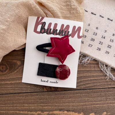 Agrafe de păr Tesatura dulce Agrafe de păr cu fundă roșie Versatile de toamnă și iarnă Fetițe Breton rupt Accesorii de păr Acele de păr