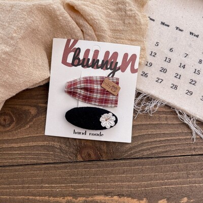 Agrafe de păr Tesatura dulce Agrafe de păr cu fundă roșie Versatile de toamnă și iarnă Fetițe Breton rupt Accesorii de păr Acele de păr