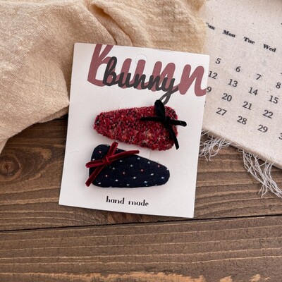 Agrafe de păr Tesatura dulce Agrafe de păr cu fundă roșie Versatile de toamnă și iarnă Fetițe Breton rupt Accesorii de păr Acele de păr