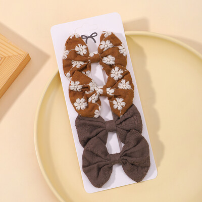 4Pcs/Set Slatke čipkaste kopče za kosu s mašnama za slatke djevojke Ručno izrađene ukosnice Boutique ukosnice Pokrivala za glavu Dječji dodaci za kosu