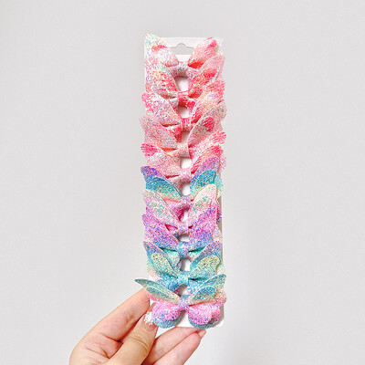 10kom/komplet Sjajne leptir mašne Ukosnice za žene Djevojke Kožne modne ukosnice Ukosnice Pokrivala za kosu Poklon Hairgripes Accessoires