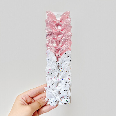 10kom/komplet Sjajne leptir mašne Ukosnice za žene Djevojke Kožne modne ukosnice Ukosnice Pokrivala za kosu Poklon Hairgripes Accessoires