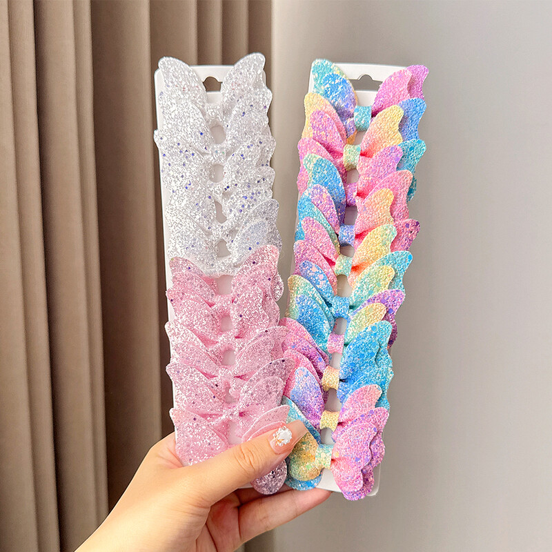 10kom/komplet Sjajne leptir mašne Ukosnice za žene Djevojke Kožne modne ukosnice Ukosnice Pokrivala za kosu Poklon Hairgripes Accessoires