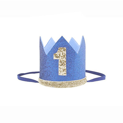 Ružičasto bijela ruža 1 godina star šešir s krunom Sretna princeza Rođendanski ukras Dječja djevojčica 1. šešir Rođendanski rekviziti za fotografije Šešir dlâ vedʹm